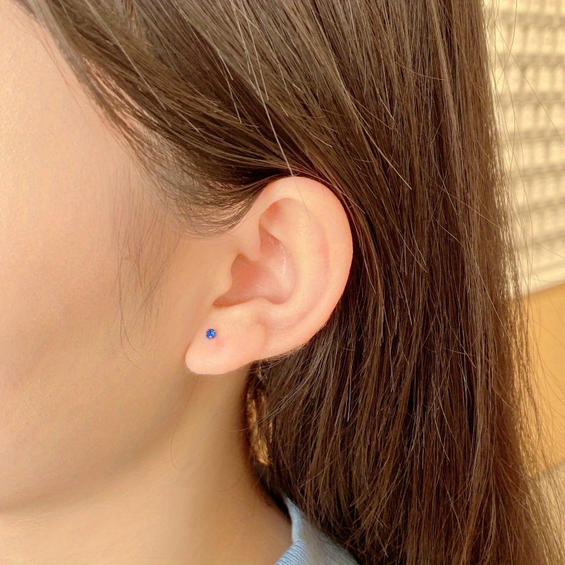 Women's Hypoallergenic 2.5MM Cubic Zirconia Stud Earrings